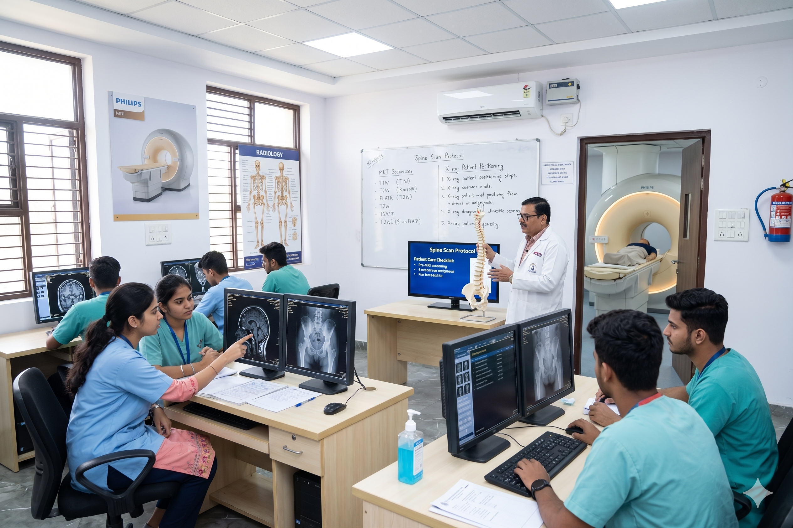 Students in radiology lab